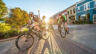 Biking in Downtown Bentonville