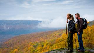 Hiking in fall in Arkansas