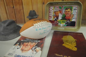 Paul "Bear" Bryant memorabilia in the Bill Mays Annex. Photo by Z. Clift. 