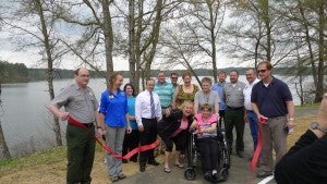Ribbon-cutting to dedicate Lower DeGray Lake Sunset Trail. Photo by Z. Clift