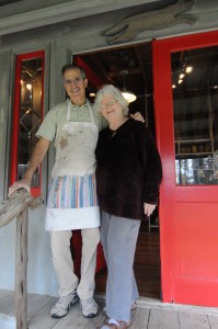 Jim and Barbara Larkin at the entrance of Fox Pass Pottery. Photo by Z. Clift 