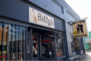 The outside of Billy's House of Guitars in Glenwood. Photo by Z. Clift