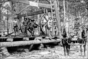 Historic photo of Smackover found inside Arkansas Museum of Natural Resources.
